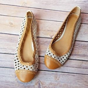 Sperry ivory tan ballet flats